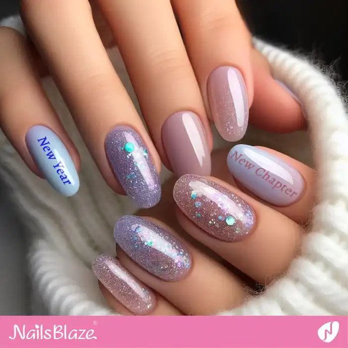 Glossy Confetti Nails for New Year | 2024 Nails - NB1360